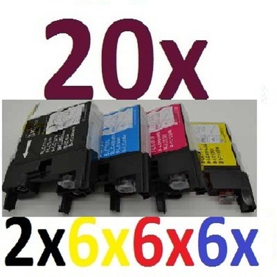 20x Tinte Druckerpatronen für MFC-J6510DW ersetzt Brother LC1240 LC1220 LC1280