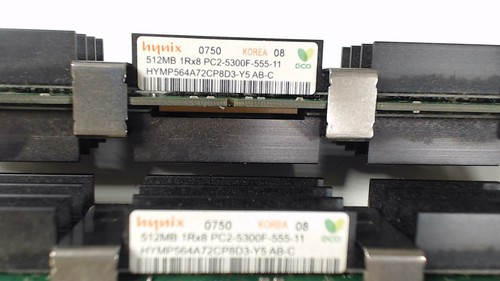 1GB (512MB x2) PC2-5300F ECC DDR2 PC2 Memory HYMP564a72CP8D3-Y5 Hynix Heatsinks