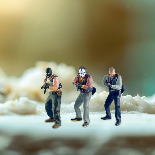 3x 1:64 Diorama Figures Personaggio in miniatura per modellismo ferroviario - Photo 4/6