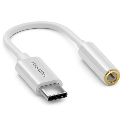 USB Typ C auf zu 3,5mm Klinke AUX Kopfhörer Adapter Verbinder Kabel Handy Tablet