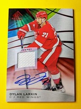 🔥RARE SP GAME USED RED☆JERSEY AUTO☆DYLAN LARKIN MNT/NR☆SSP 2019-20 #91☆DETROIT☆