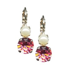 Mariana Earrings Pearl Mineral  Rose Austrian Crystals My Treasures Coll.
