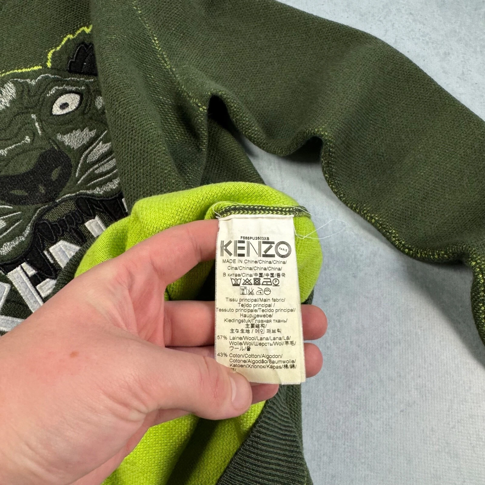 MAGLIONE MAGLIONE KENZO PARIS RICAMATO TESTA DI TIGRE TAGLIA ADULTO MEDIA