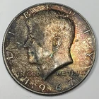 1967 Kennedy Half Dollar - Rainbow Tone - About Uncirculated (AU) KM#202a - 5931