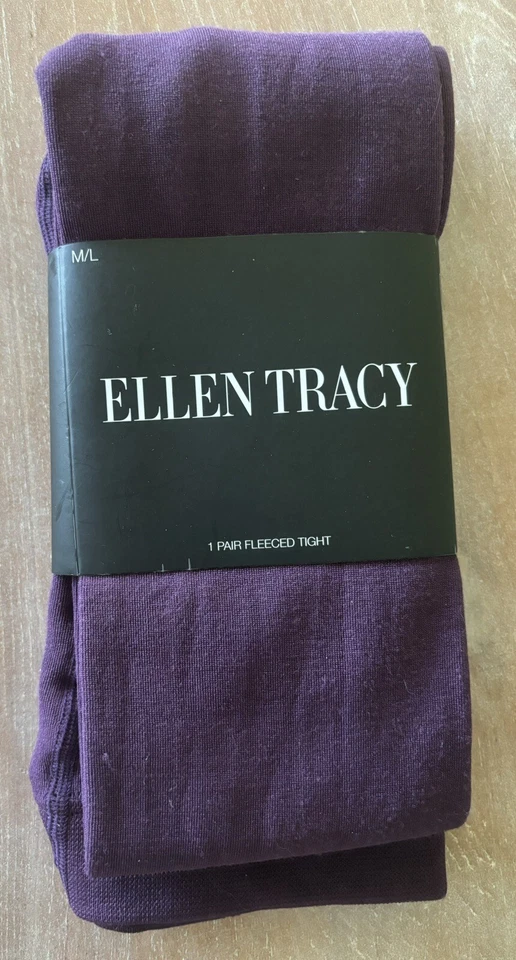 NWT Ellen Tracy Deep Purple Fleeced Tights Med/Lg - Image 3 of 4