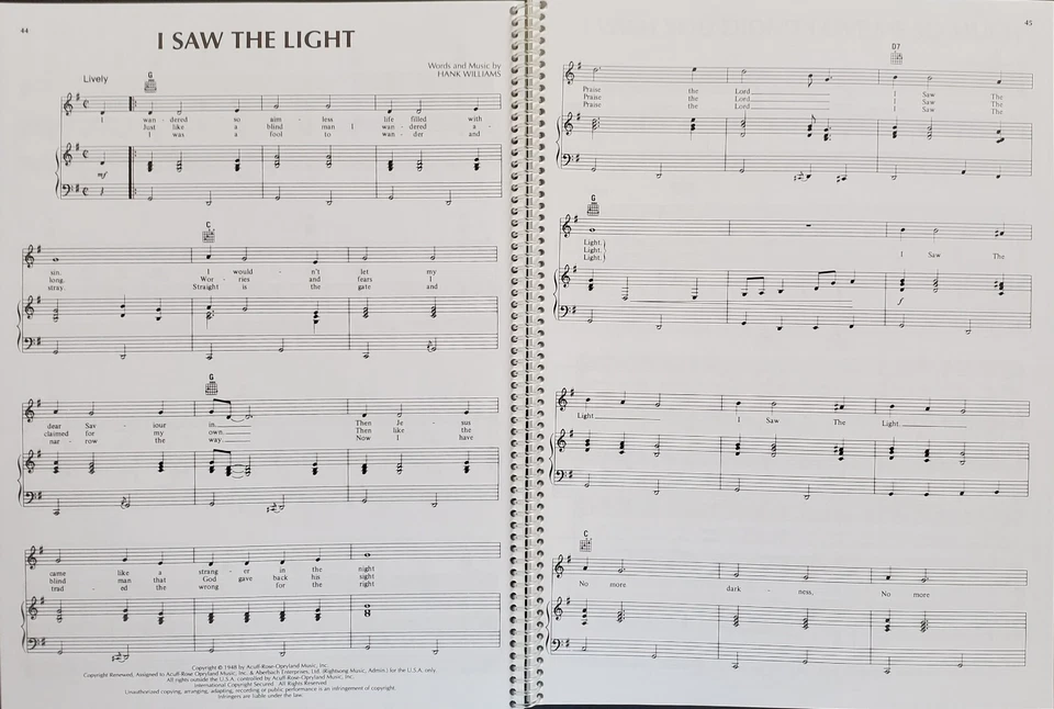 Hank Williams The Best Of Piano Guitar Vocal Sheet Music Song Book - Image 4 of 4