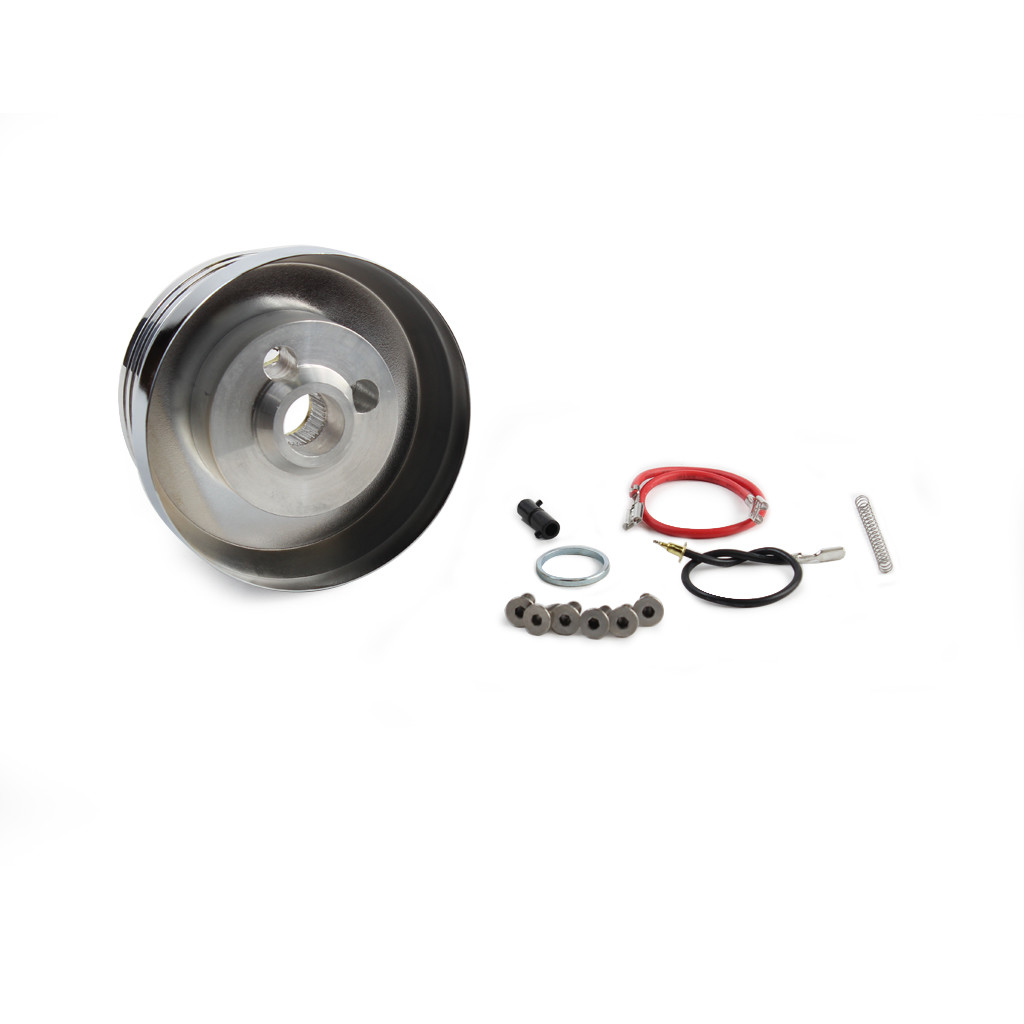 Black 4-Spoke Steering Wheel With Bowtie Cap For 1995-99 Chevy GMC Pickup – 13.75" Billet