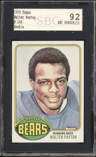 Fútbol americano Walter Payton 1976 Topps novato #148 SBC 92/8,5 CHICAGO BEARS HOF