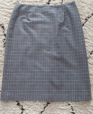 Vintage St Michael M S Skirt Size 14 Check Grey Office