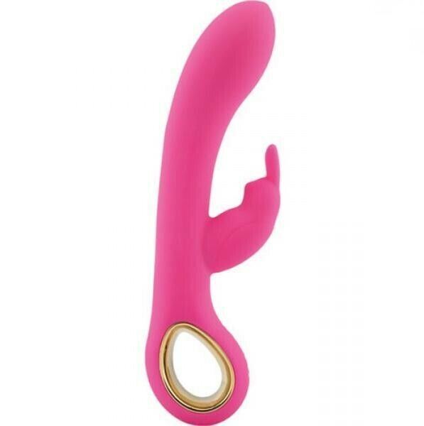 Vibratore rabbit doppio fallo vaginale vibrante stimolante clitoride in silicone