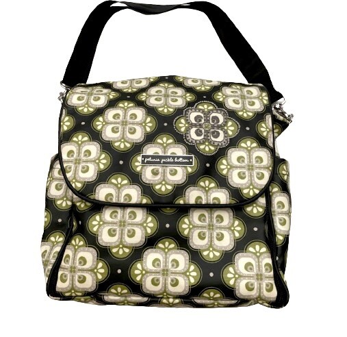 Spacious Green Black Grey Cream Backpack Diaper Bag in Excellent Condition-image