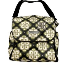 Backpack diaper bag lots of storage green black grey cream EUC