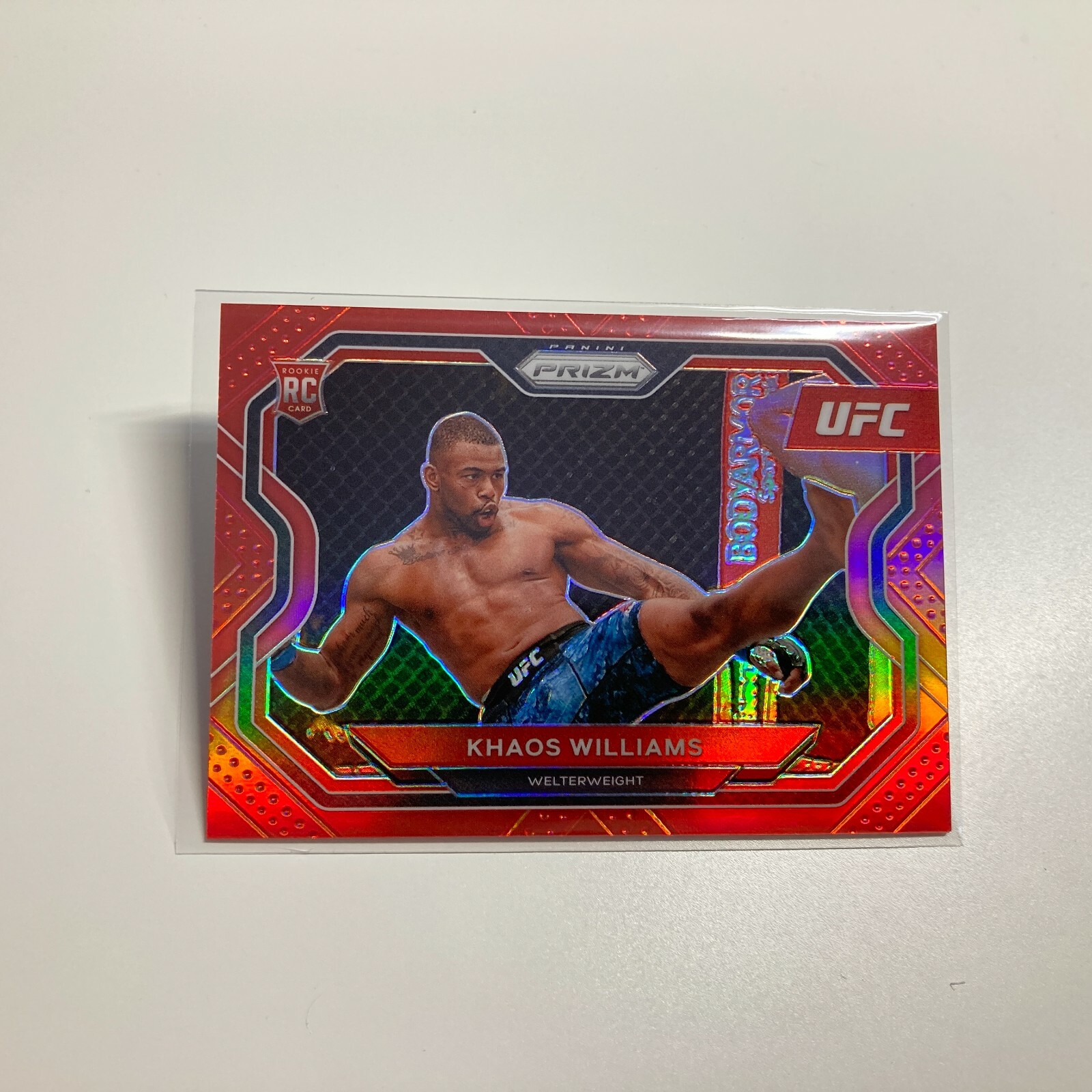 Khaos Williams 2021 Panini Prizm UFC Red Refractor RC Rookie Card 267/275 #179