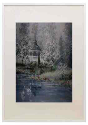 620047 Gazebo In Meadow A3 A4 Framed Print Picture