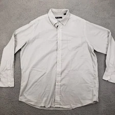 Daniel Cremieux Shirt Mens XL White Polka Dot Classic Long Sleeve