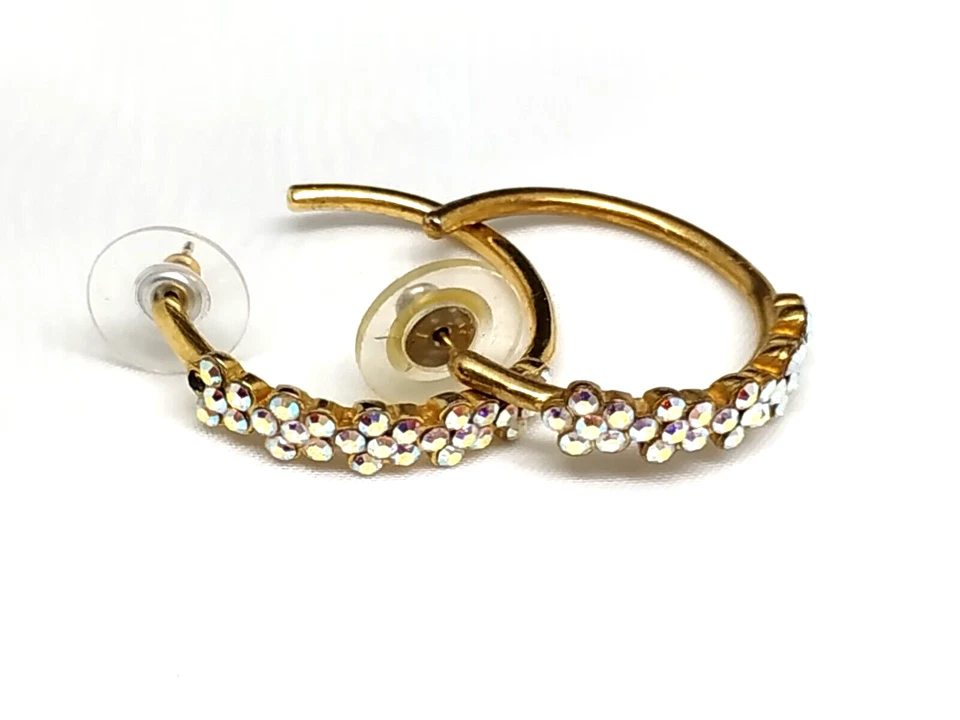 Lovely Michal Negrin Hoop Earrings With Silver Crystals Israel - Image 4 of 4