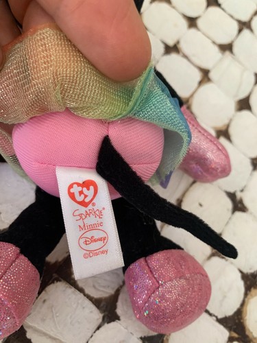 Lindo gorro de peluche Sparkle Minnie Plush TY Minnie Mouse bailarina juguete de peluche 8" - Imagen 4 de 4