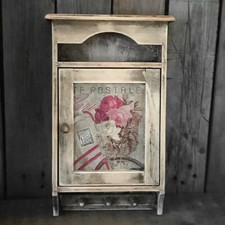 Vintage Skrzynka na klucze Dom wiejski Shabby Retro Drewniana szafka na klucze Ręcznie robiona