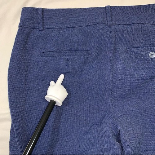 LOFT Linen Dress Pants Women’s 12 Navy Blue Curvy Julie Trouser Straight Stretch - Picture 7 of 8