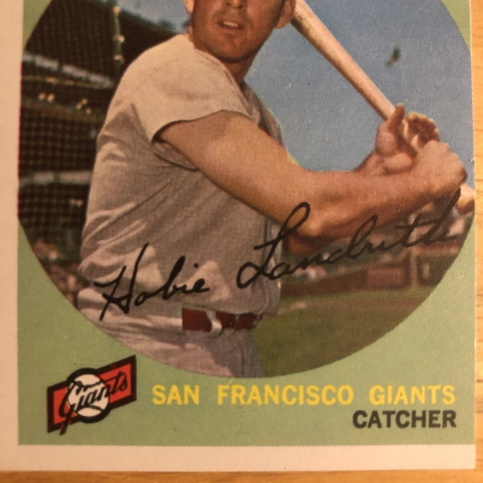 1959 Topps Hobie Landrith Baseball Card 422 Giants Catcher Mid-Grade Sharp Edges - Image 4 of 4