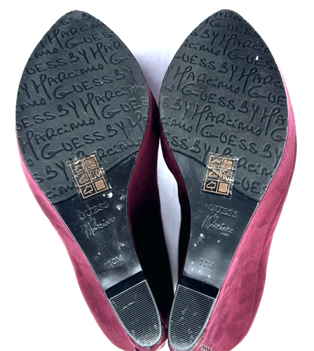 GUESS by Marciano Women's Size 10M Burgundy Suede Brand-New Wedge Style Shoes - Picture 15 of 16