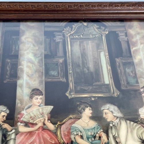 Die Schachspieler gerahmte Lithographie signiert E Gideon nach Beda Lg 30 x 24 Holz - Bild 22 von 24