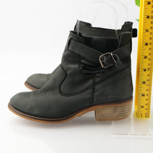 Botas para mujer Coolway talla 39 8 tacón de bloque negras recorte nubuck - Imagen 8 de 12