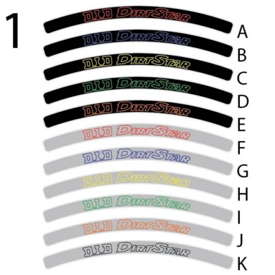 Dirt Bike Graphics RIM Decals RIM Stickers 10 each D.I.D and Excel