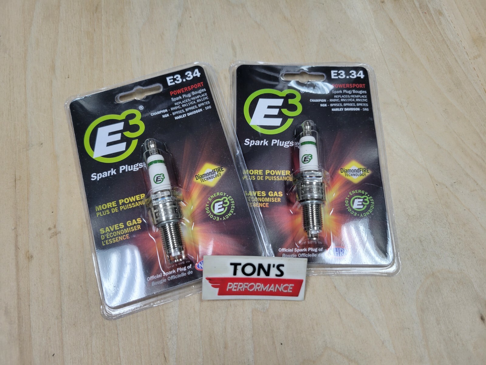 Pair of E3 SPARK PLUGS E3.34 2 Plugs HARLEY EVO BIG TWIN SOFTAIL USA HD# 5R6