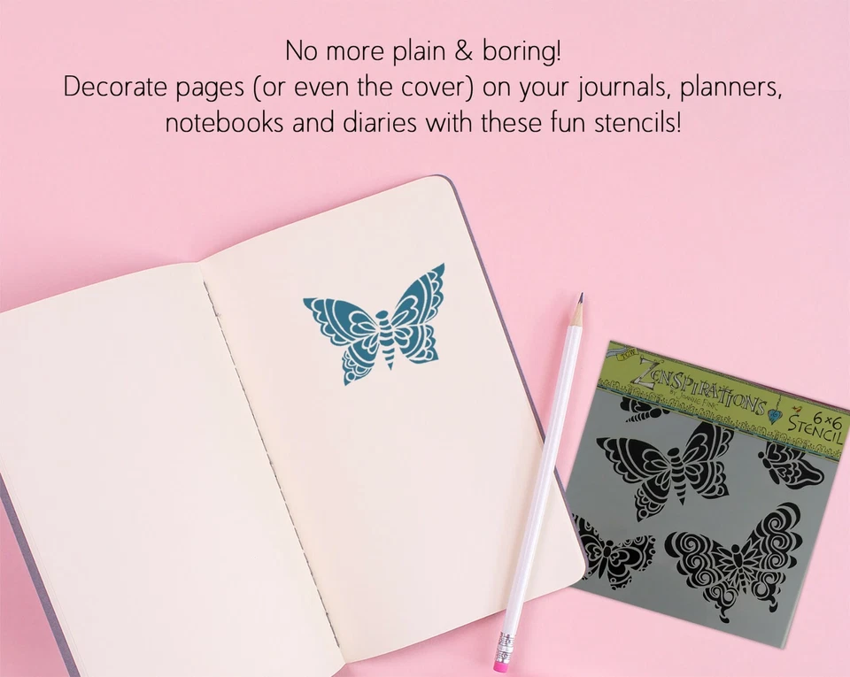 Plantilla de mariposa arte multimedia mixta para pintar álbumes de recortes plantillas de mariposas Foto 2 de 4