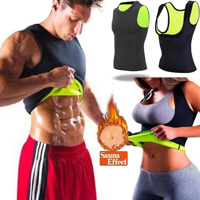 Men Hot Sweat Shirt Cami Neoprene Vest Body Shaper Waist Trainer Shapewear  Gym