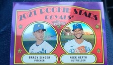2021 Topps Heritage BRADY SINGER / NICK HEATH Rookie Stars Purple Refractor #129