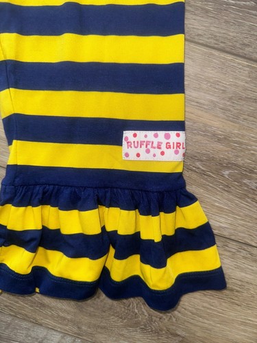 Ruffle Girl Striped Flare Bottom Ruffled Leggings 8 NWT Boutique Preppy - Picture 2 of 4