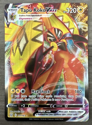 2021 Pokémon Sword & Shield Full Art Holo Tapu Koko VMAX 051/163