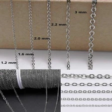 Stainless Steel Bulk Necklace Chain Wholesale Silver Link Lot Diy Hotsale 5M