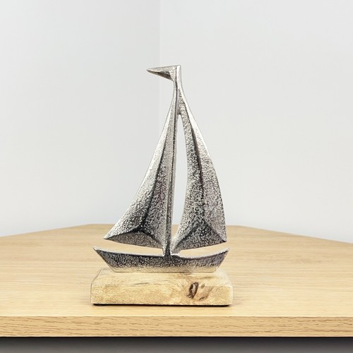 Segelboot Ornament Schiffsskulptur Nautisch Silber Wohnkultur Bad Küste - Bild 4 von 6