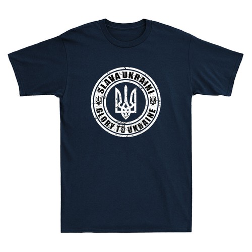 Glory To Ukraine Shirt Ukrainian Slava Ukraini Ukraine Retro Men T-Shirt - Picture 5 of 6