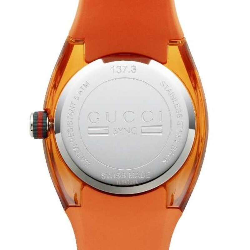 Gucci YA137311 Sync Orange Quartz Women's Watch New + Box
