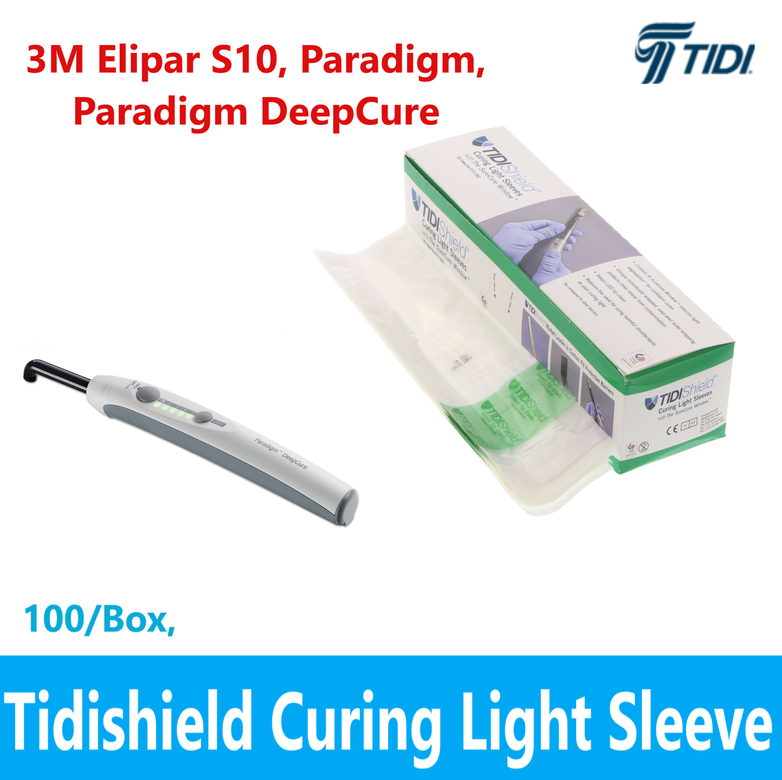 Tidishield Curing Light Sleeves Fit 3M Elipar S10 Paradigm