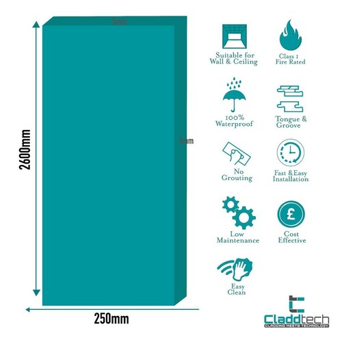 10 Gloss White Chrome Bathroom Kitchen Ceiling Cladding Panels Wet Wall PVC 5mm - Picture 9 of 11