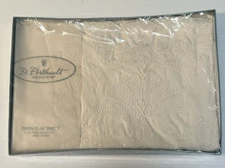 D. Porthault Twin Flat Sheet Chaumont Cream New 66 x 96 in USA