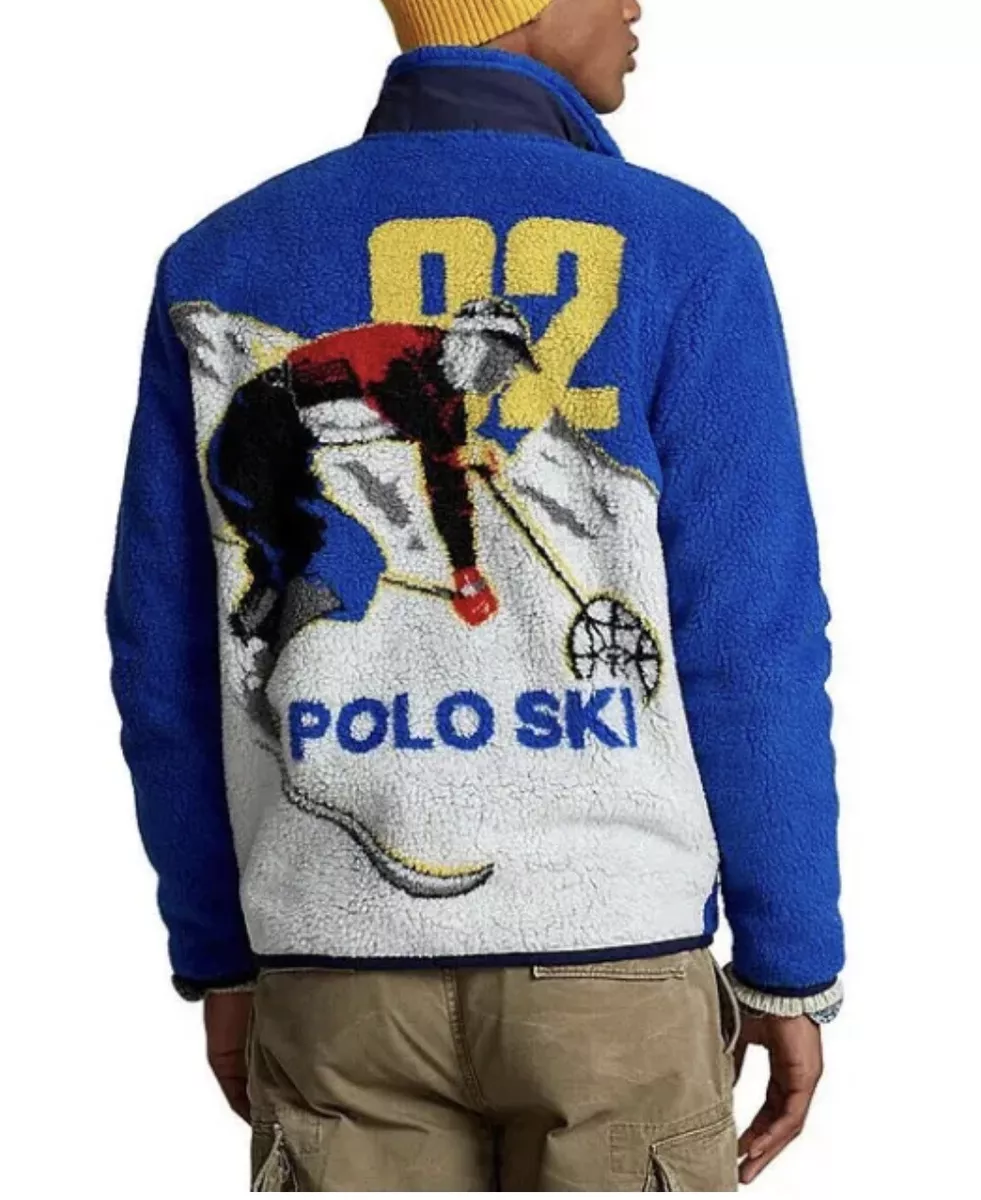 NEW Polo Ralph Lauren SKI 92 Stadium Pile Fleece Zip Up Jacket