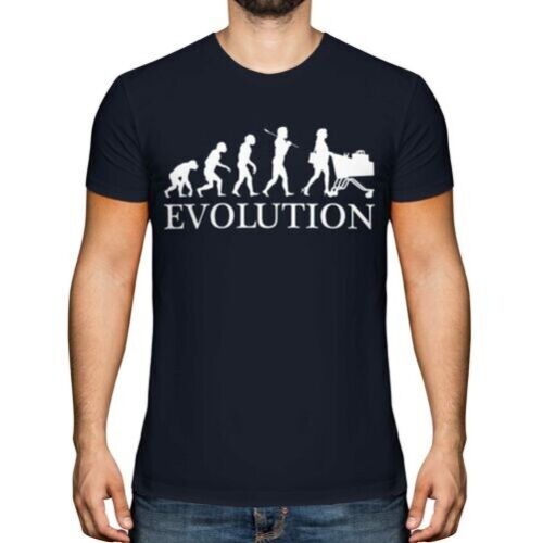 SHOPPER EVOLUTION MENS T-SHIRT TEE TOP GIFT SHOPPING TROLLEY - Afbeelding 1 van 21