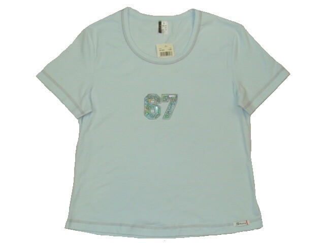 Футболка Skiny 67 от kurzarm, женская футболка от Kurzarm, мужская футболка с пайетками, blau WOW