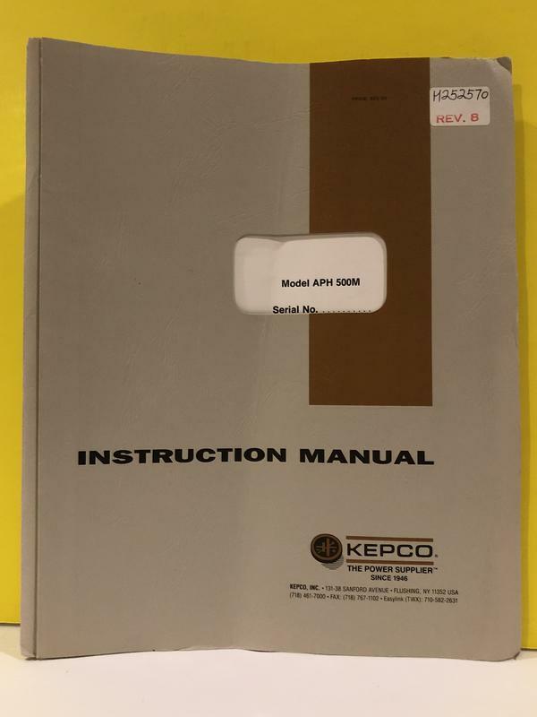 Kepco H252570 Power Supplies Model APH 500M Instruction Manual