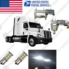 2x White Interior 1109 1156 LED Sleeper Cab Light Bulb For Freightliner Cascadia