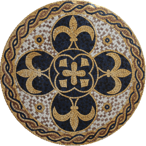 Fleur De Lys Medallion Design Floor Pool Garden Home Marble Mosaic Floor Pool Garden Home Marble Mosaic