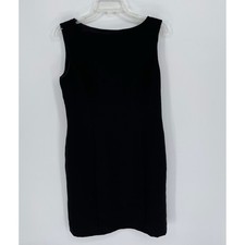 Tahari Arthur S Levine Women's Black Sleeveless Boat Neck Sheath Dress Size 10
