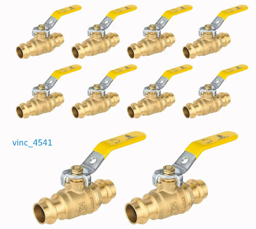 10Pcs EFIELD 1/2" Copper Press Ball Valve with EPDM O-Ring VALVE242-10
