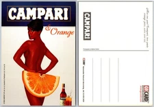 Continental Campari Orange Woman Slice Bottle Glass Postcard
